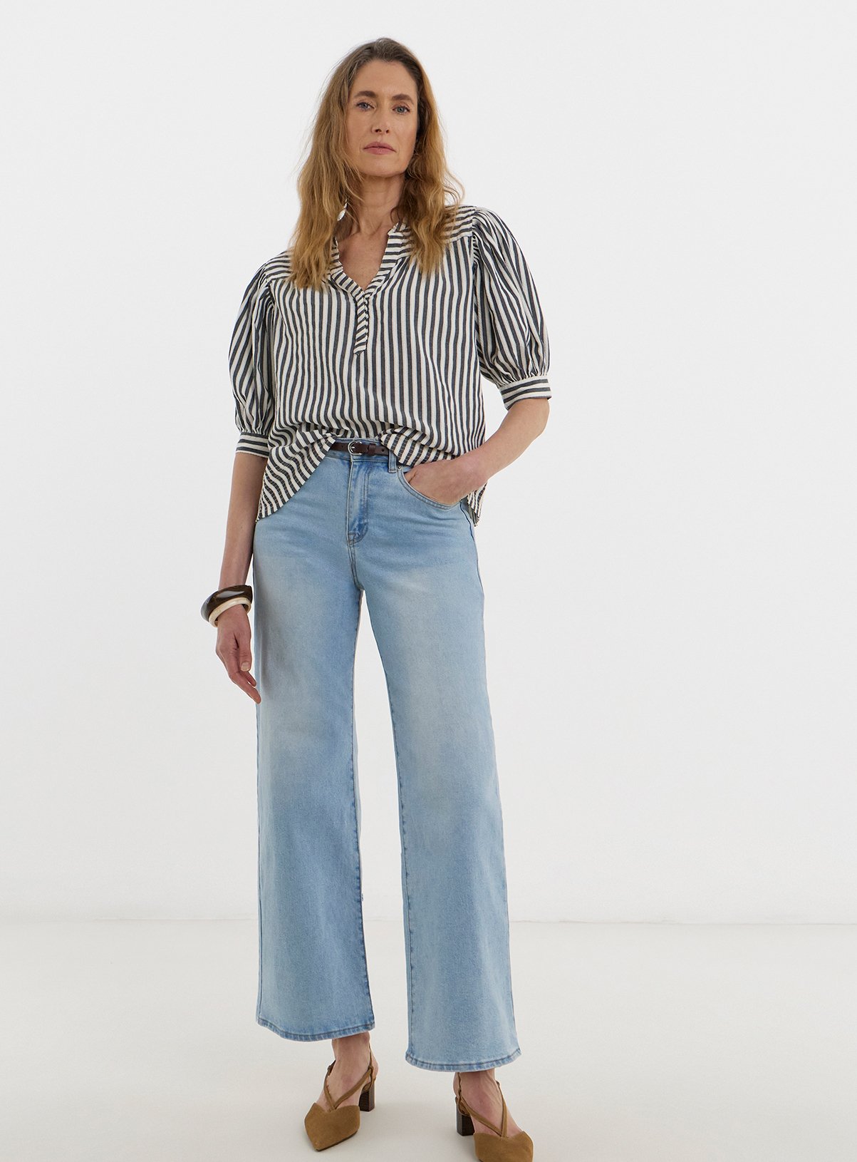 JD WILLIAMS Stripe Short Sleeve Tunic 30 - Image 3 thumbnail
